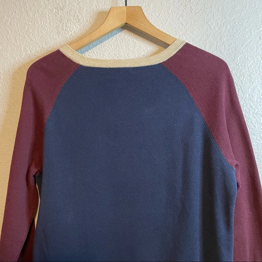 J.Crew Colorblock Side Snap Slits Knit Sweater